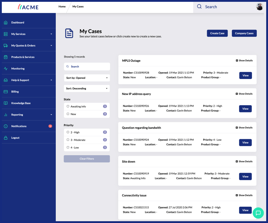 Full transparency of provisioning, support and billing