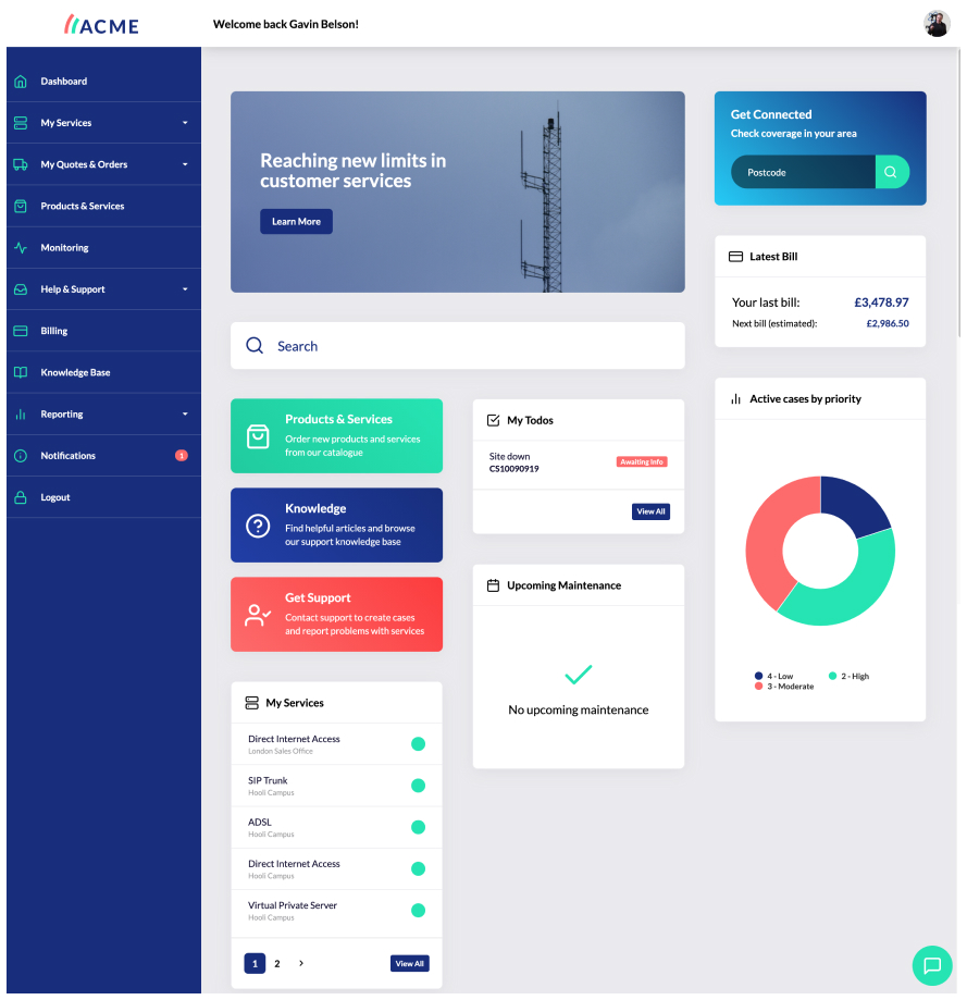 customer portal for self-service 